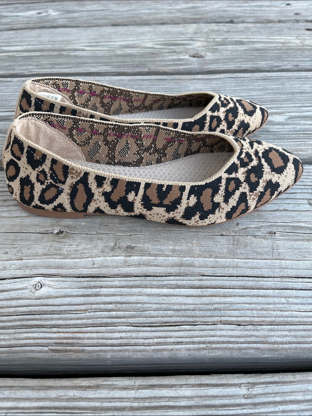 Skechers Leopard Print Memory Foam Flats in Beige and Black, very comfortable 🙂